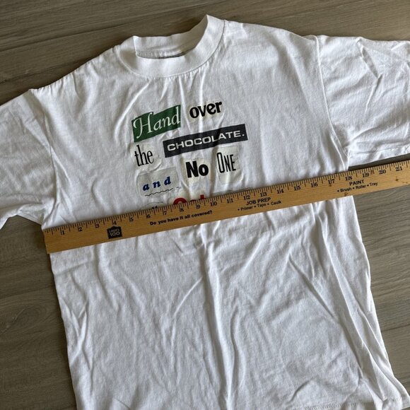 Vintage Oneita Hand Over The Chocolate T Shirt White Mens SM Single Stitch - Picture 6 of 9